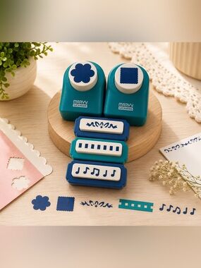 Marvy Uchida Paper Punch Craft Retro Flower Top Scallop Square Music Note Border